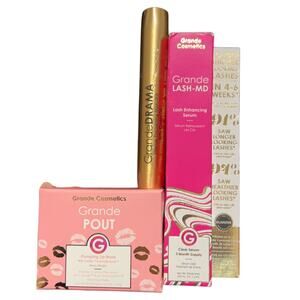Grande Cosmetic Makeup Bundle Plumping Lip Mask Mascara Lash Enhancing Serum NEW